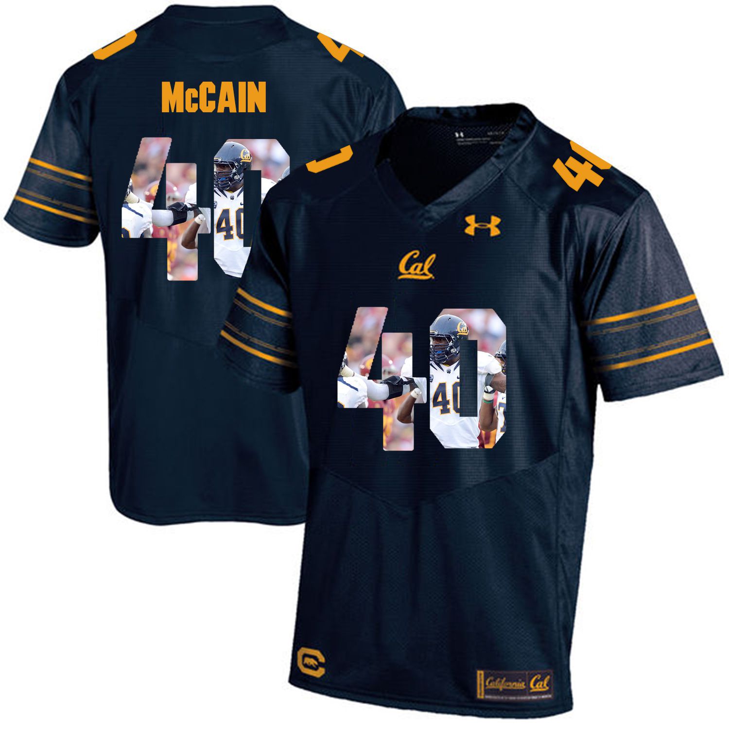 Men California Golden Bears #40 Chris McCain Dark blue Customized NCAA Jerseys1->customized ncaa jersey->Custom Jersey